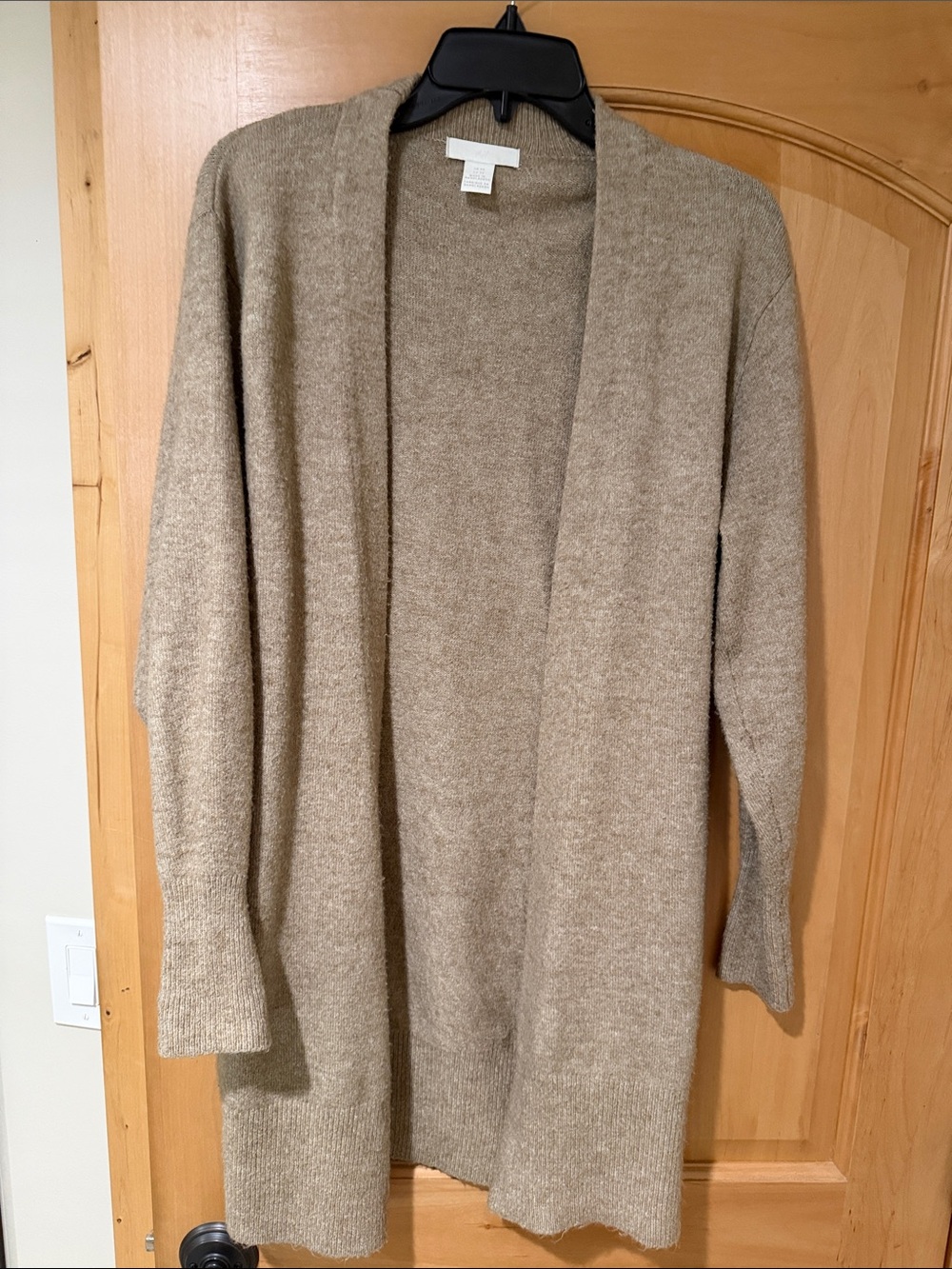 H&M Open-Front Taupe Long Cardigan